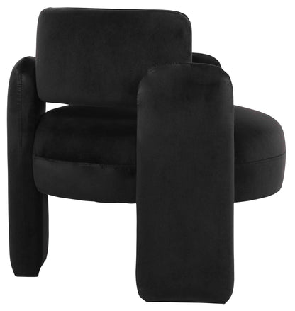 Mode Black Velvet Curved Armchair