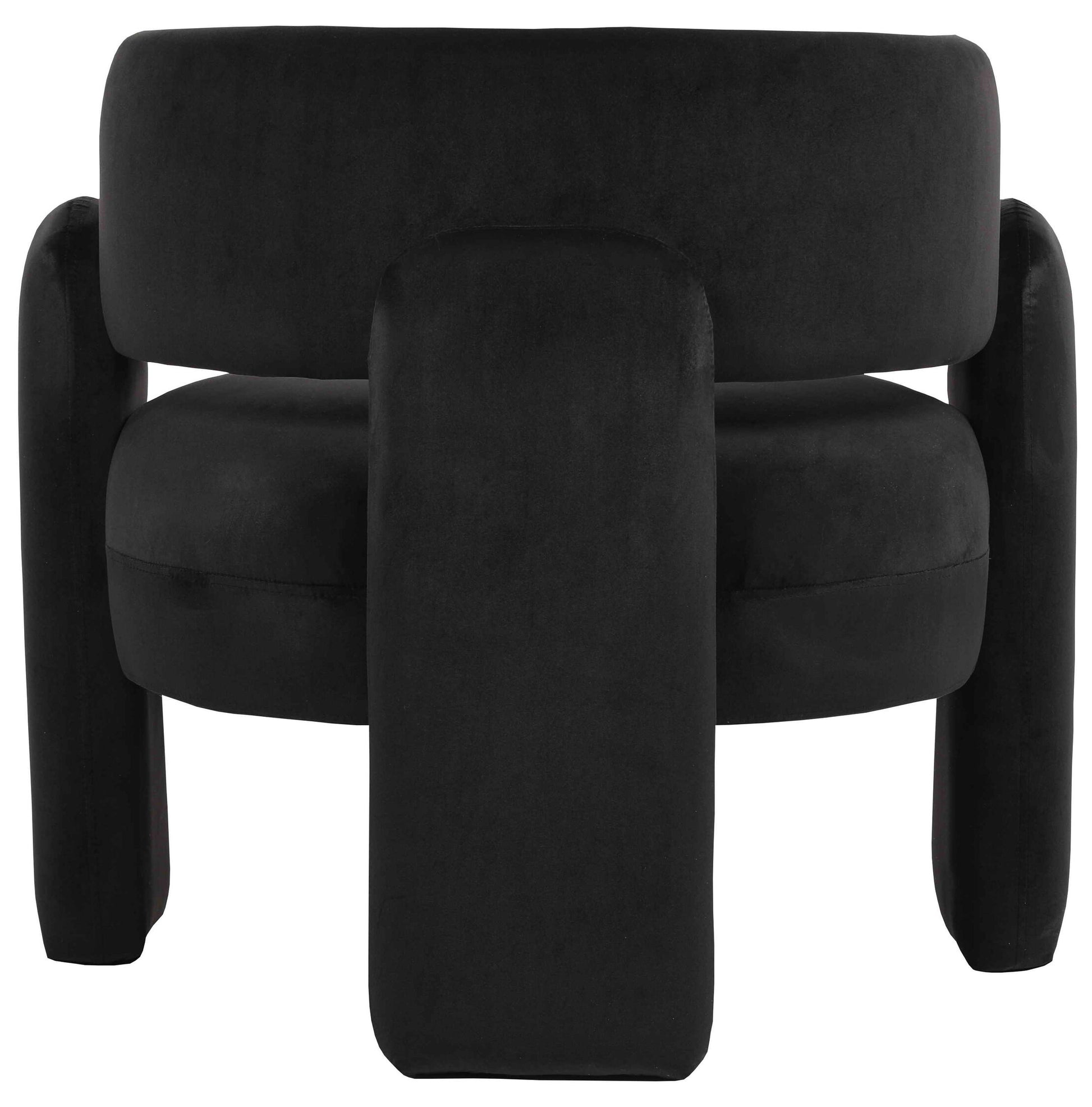 Mode Black Velvet Curved Chair Armchair | Bali & Blue