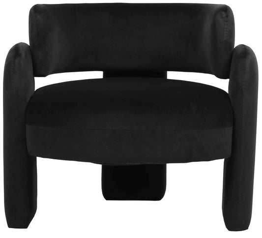 Mode Black Velvet Curved Armchair