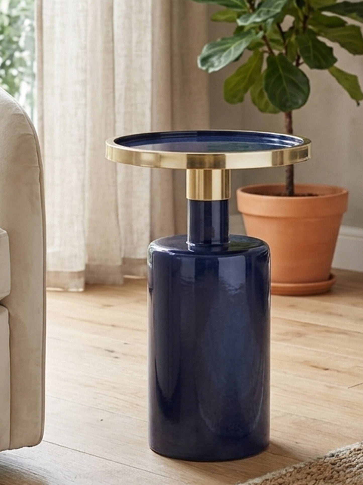 Martini Navy And Gold Side Table