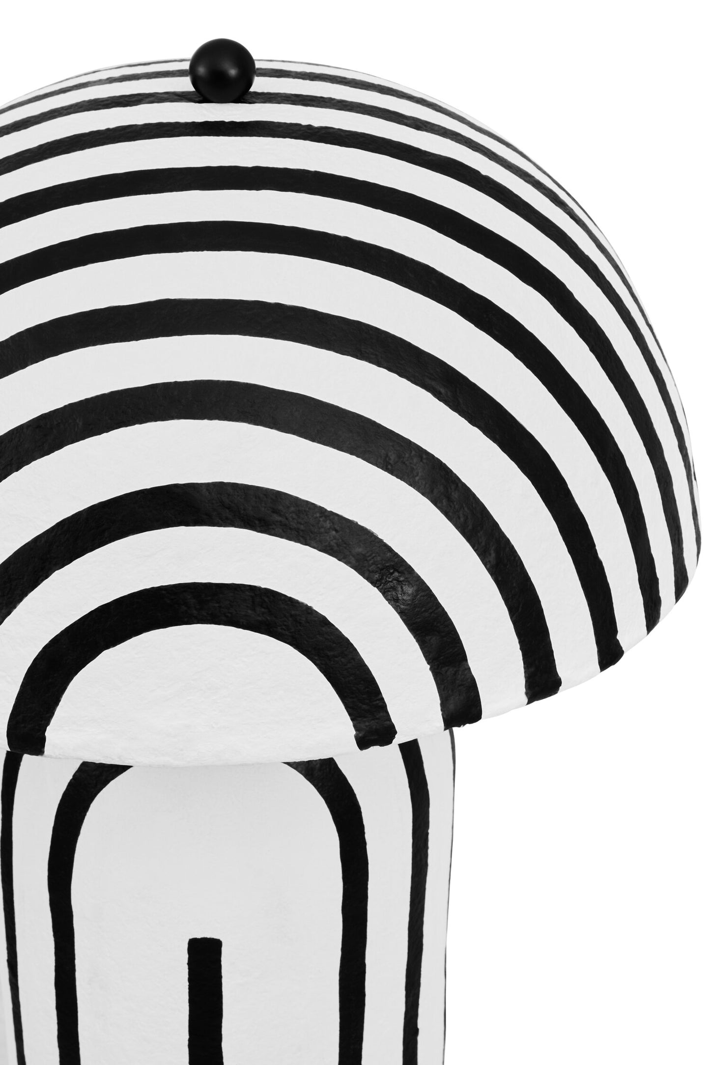 Mono Black White Stripe Papier Mache Floor Lamp