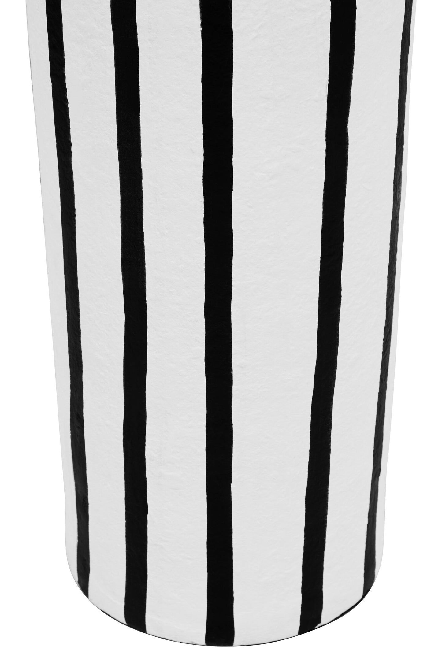 Mono Black White Stripe Papier Mache Floor Lamp