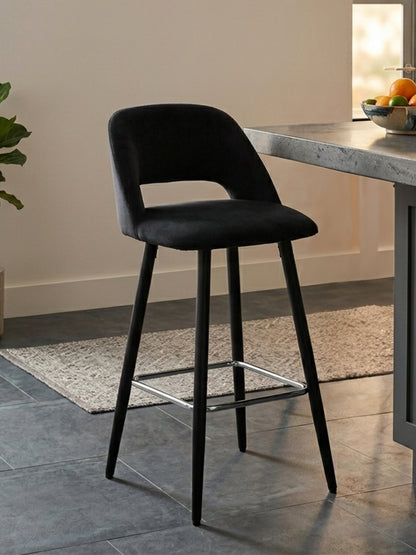 Benjamin Black Velvet Modern Bar Chair