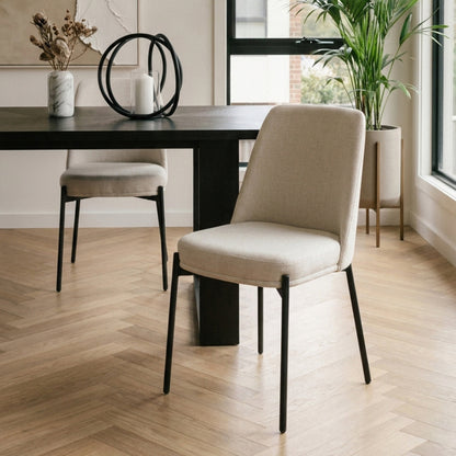 Arden Set of 2 Light Beige Textured Fabric Bar Stools