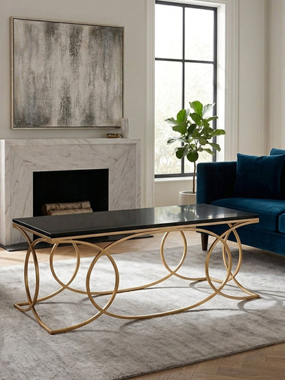 Katerina Black Marble Gold Coffee Table