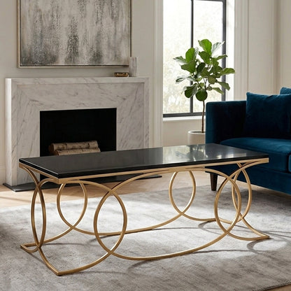 Katerina Black Marble Gold Coffee Table