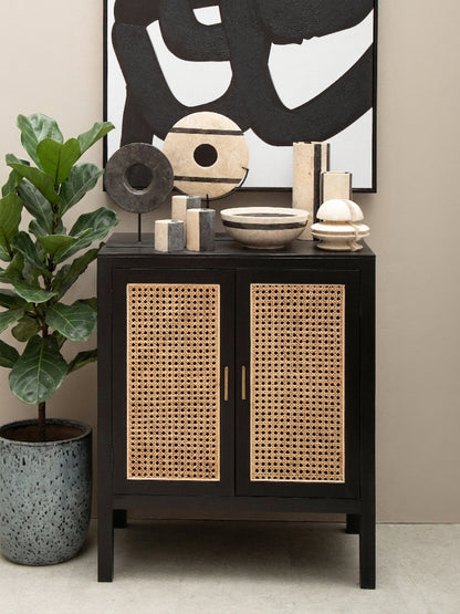 Corsica Black Rattan 2 Door Sideboard