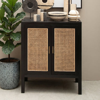 Corsica Black Rattan 2 Door Sideboard