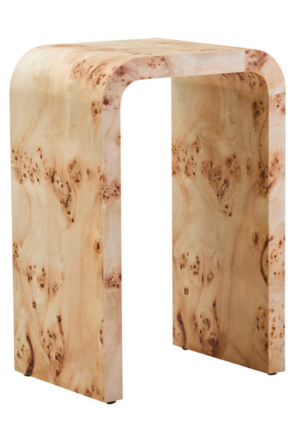 Aspen Curved Burl Wood Side Table
