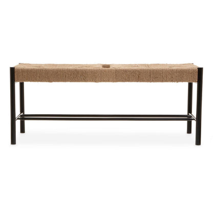 Bali Natural Rope and Black Wood Large Bench