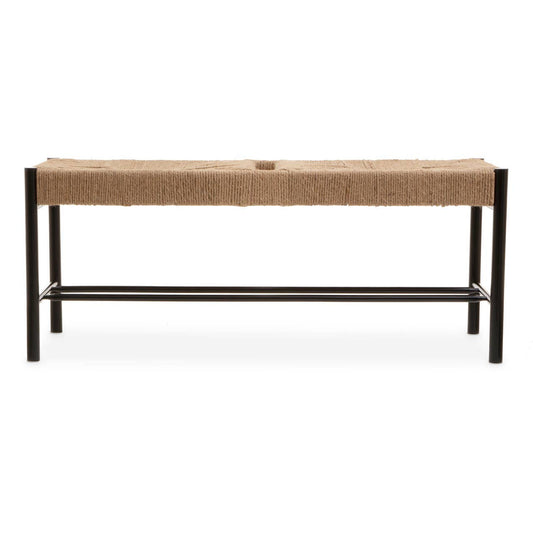 Bali Natural Rope and Black Wood Large Bench
