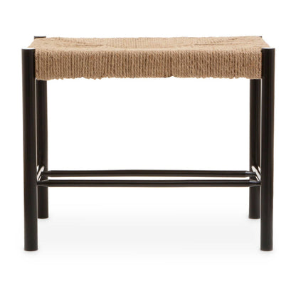 Bali Natural Rope and Black Wood Small Bench