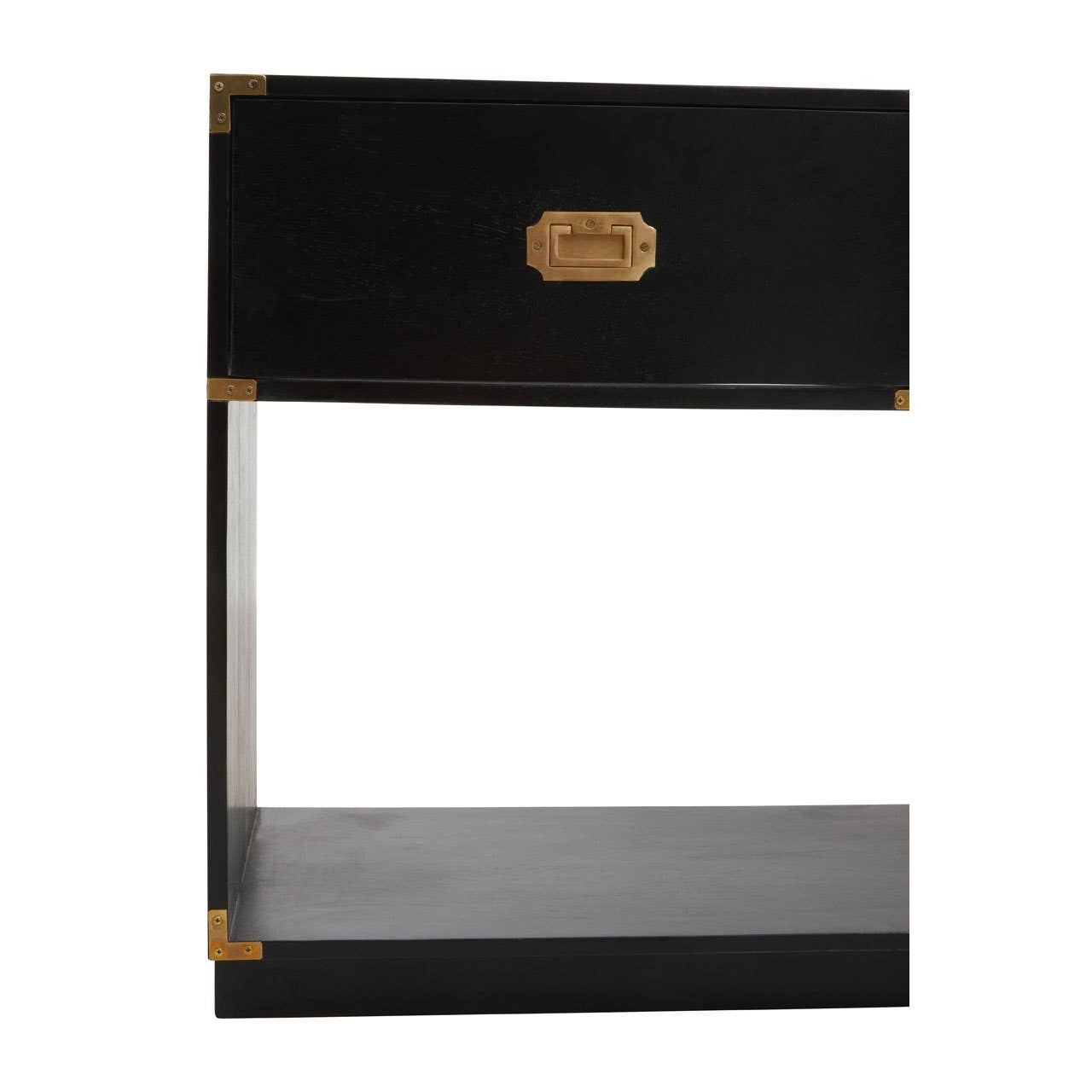 Campaign Black Mango Wood Console Table with 2 Drawers