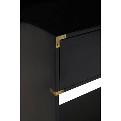 Campaign Black Mango Wood Console Table with 2 Drawers