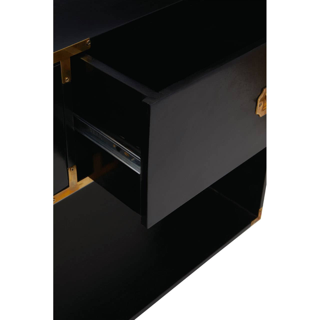 Campaign Black Mango Wood Console Table with 2 Drawers