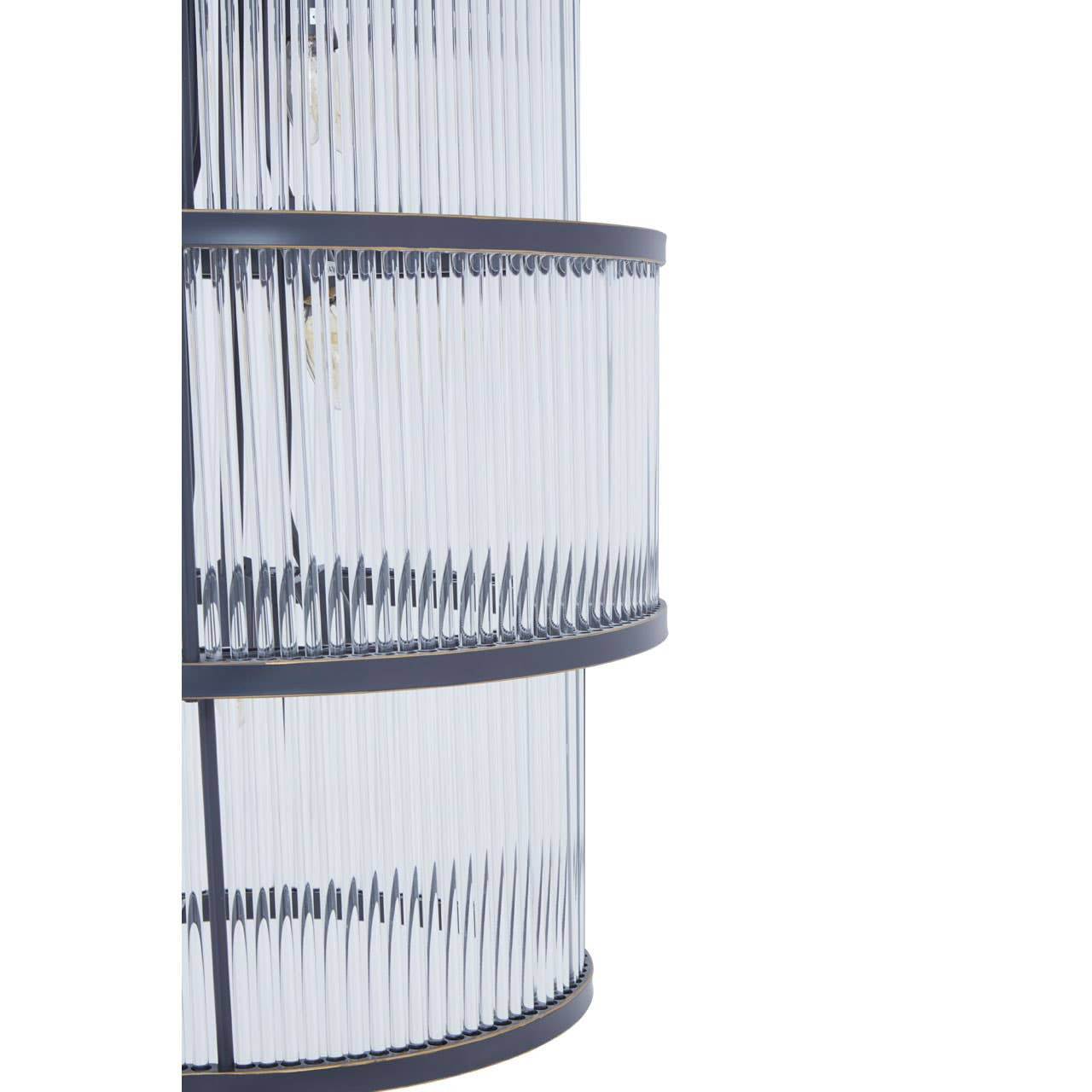Deco Black 3 Tier Glass Chandelier