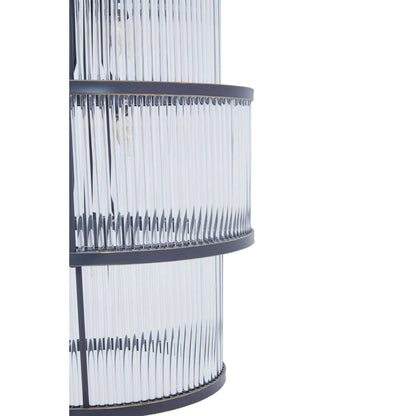 Deco Black 3 Tier Glass Chandelier