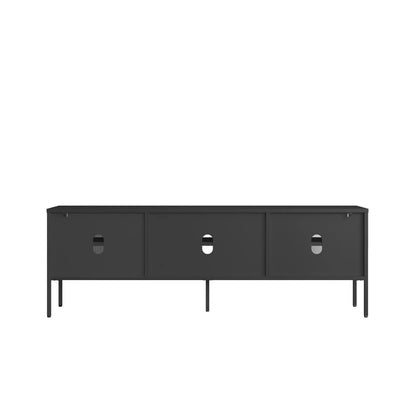 Hudson Black Metal and Fluted Glass Door TV/Media Unit