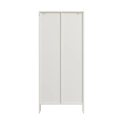 Hudson Luxe Warm White Metal Fluted Glass Door Tall Cabinet