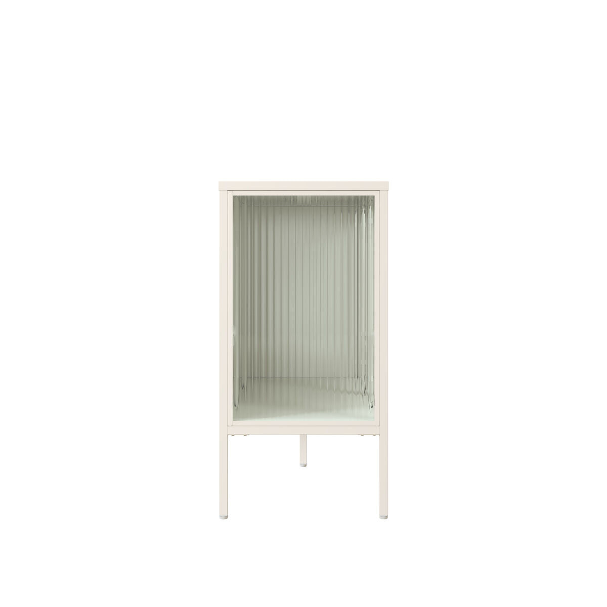 Hudson Luxe Warm White Metal Fluted Glass Door Sideboard