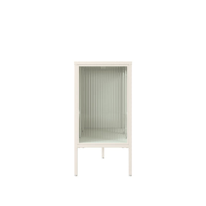 Hudson Luxe Warm White Metal Fluted Glass Door Sideboard