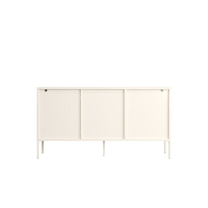 Hudson Luxe Warm White Metal Fluted Glass Door Sideboard