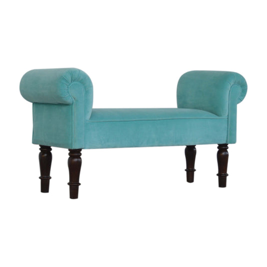 Amoura Velvet Bench - Aqua