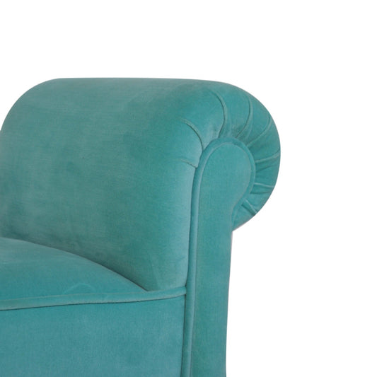 Amoura Velvet Bench - Aqua