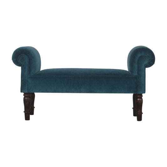 Amoura Velvet Bench - Teal