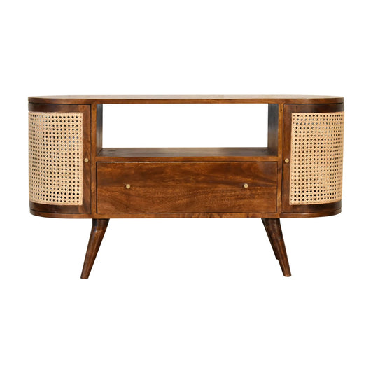 Bahama Rattan Media Unit - Chestnut