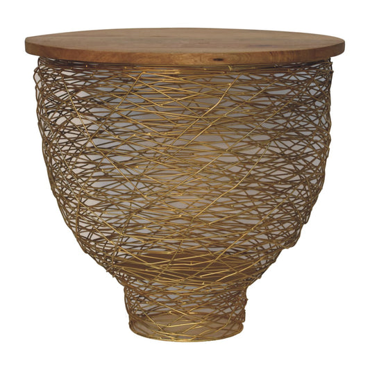 Netted Metal Side End Table