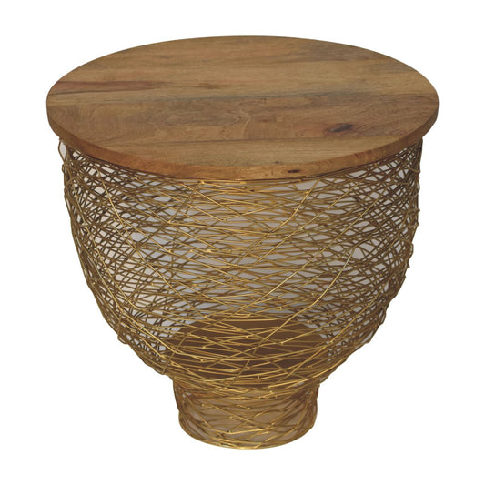 Netted Metal Side End Table