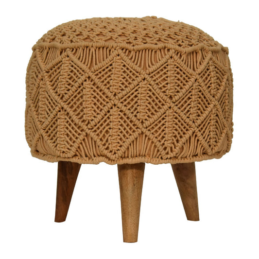 Crotchet Brown Footstool