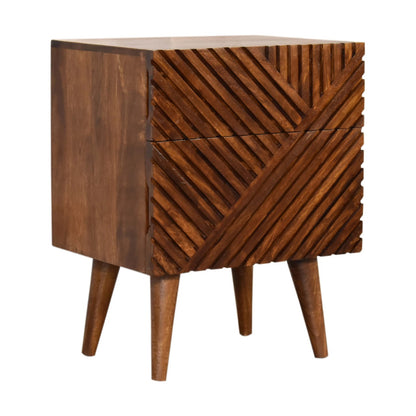 St Lucia 2 Drawer Wooden Bedside Unit - Chestnut