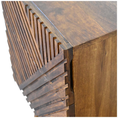 St Lucia 2 Drawer Wooden Bedside Unit - Chestnut