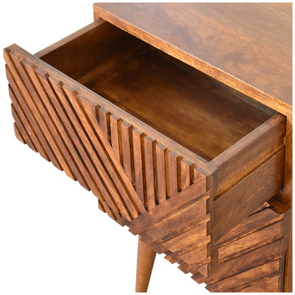 St Lucia 2 Drawer Wooden Bedside Unit - Chestnut