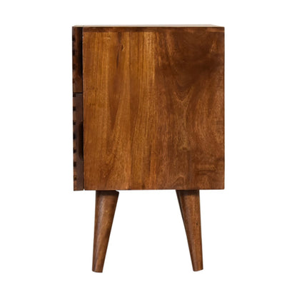 St Lucia 2 Drawer Wooden Bedside Unit - Chestnut