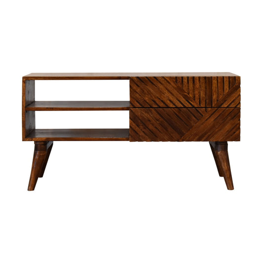 St Lucia Wooden Media Unit - Chestnut