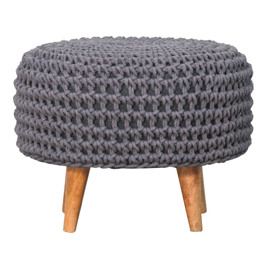 Boho Grey Oblong Footstool