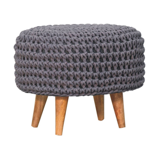 Boho Grey Oblong Footstool