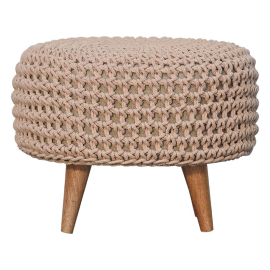 Boho Beige Oblong Footstool