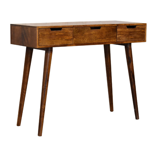 Chestnut Foldable Mirror Dressing Table
