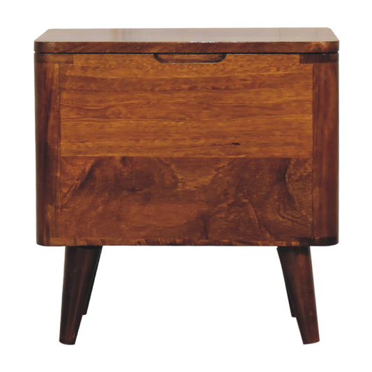 Chestnut Lid-up Storage Stool Table End Table