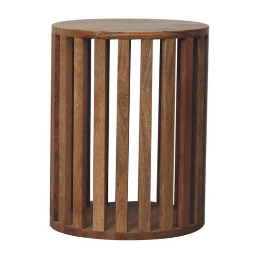 Mandalay Wooden Slat End Table- Oak Finish