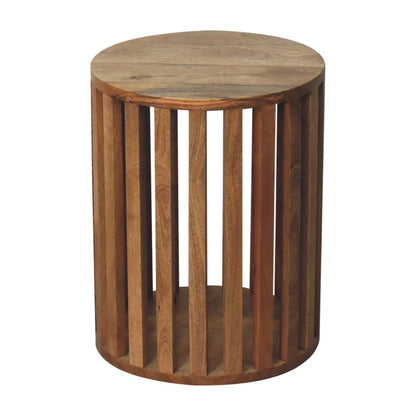 Mandalay Wooden Slat End Table- Oak Finish