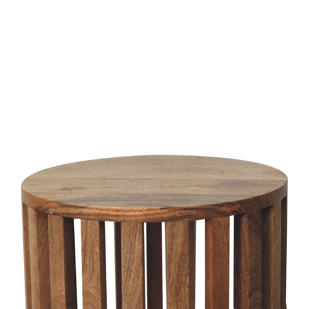 Mandalay Wooden Slat End Table- Oak Finish