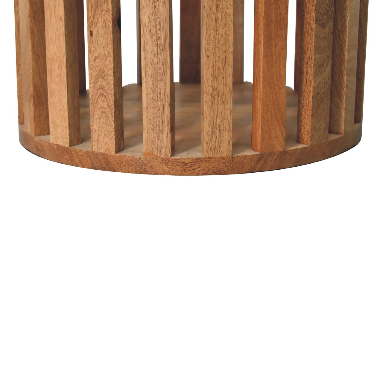 Mandalay Wooden Slat End Table- Oak Finish