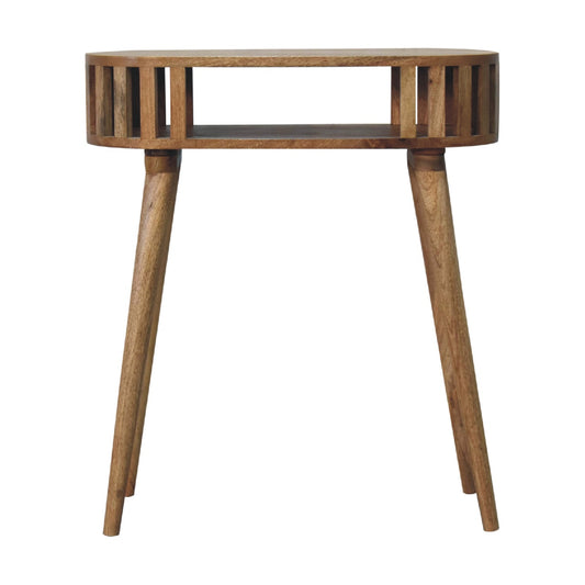 Mandalay Wooden Slat Console Table- Oak Finish