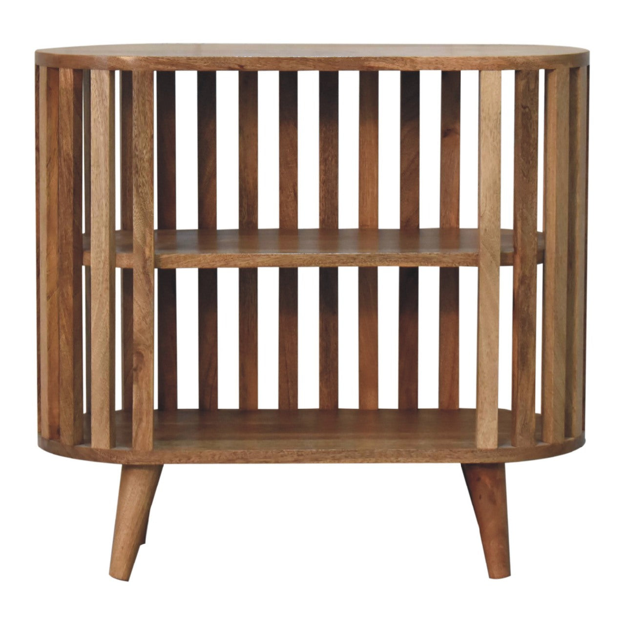 Mandalay Wooden Slat Shelving Unit - Oak Finish
