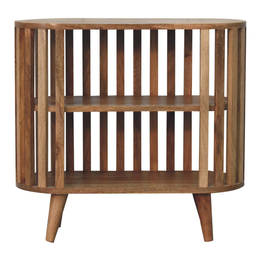 Mandalay Wooden Slat Shelving Unit - Oak Finish